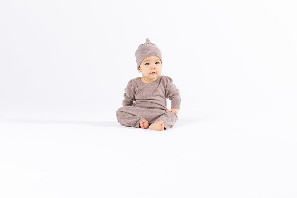 Baby Knitted Long Sleeve Top | Taupe