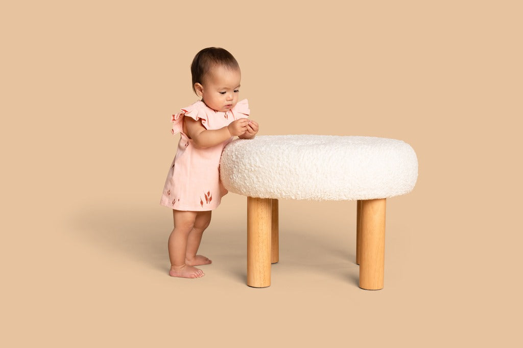 Baby Tent Dress with Box Pleated Sleeve - Peach