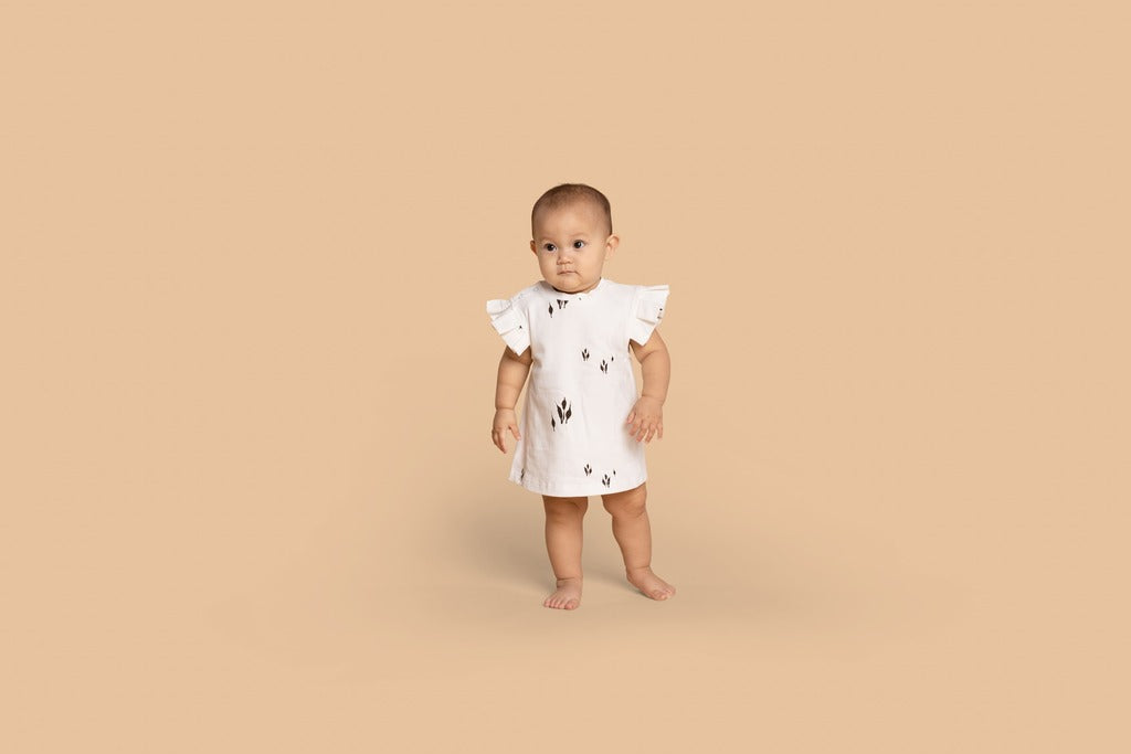 Baby Tent Dress with Box Pleated Sleeve - Off-White | OM748