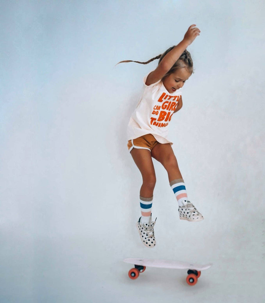 Baby and Girls Little Girls Can Do Big Things T-Shirt | White