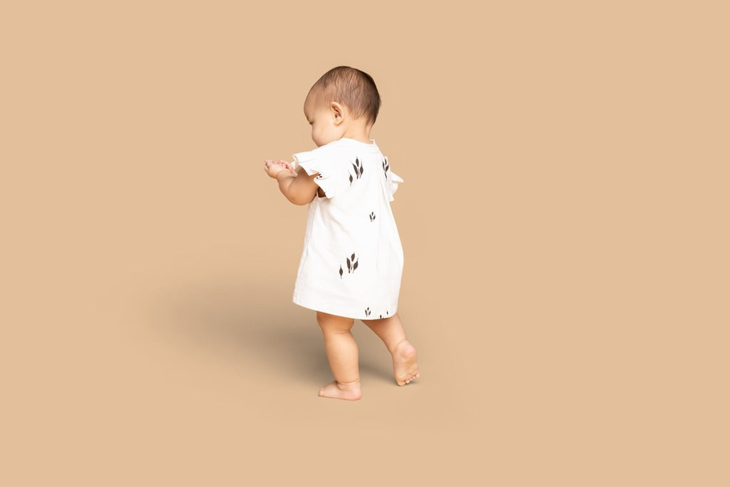 Baby Tent Dress with Box Pleated Sleeve - Off-White