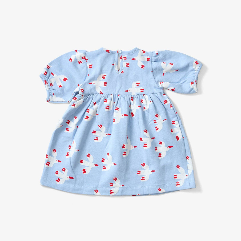 Girls Bird Balloon Sleeve Dress Bird | Sky