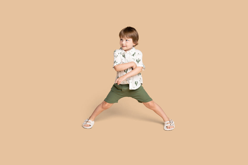 Kids Gauze shorts - Green | OM733