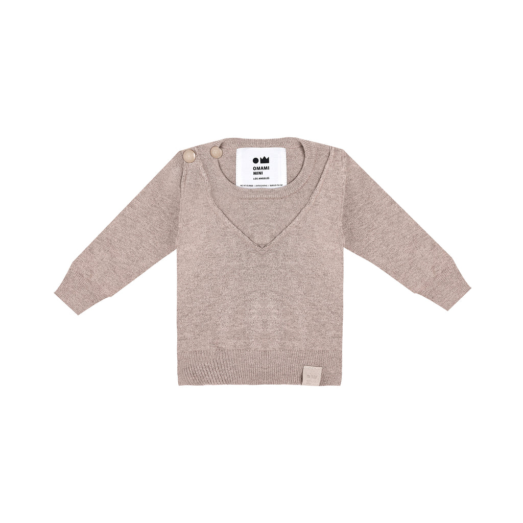 Baby Knitted Long Sleeve Top | Taupe