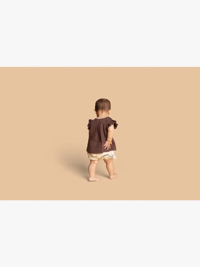 Baby Girls Gauze Bloomers with Tassels - Sand