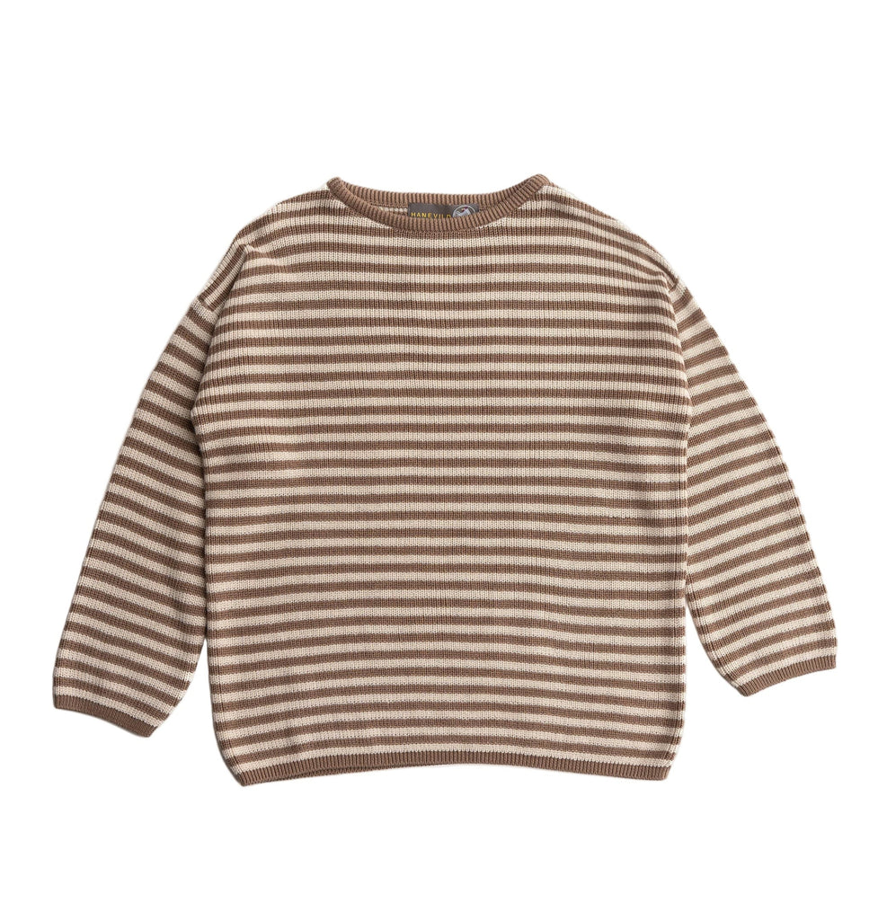 Kids Striped Knit | Brown & Beige