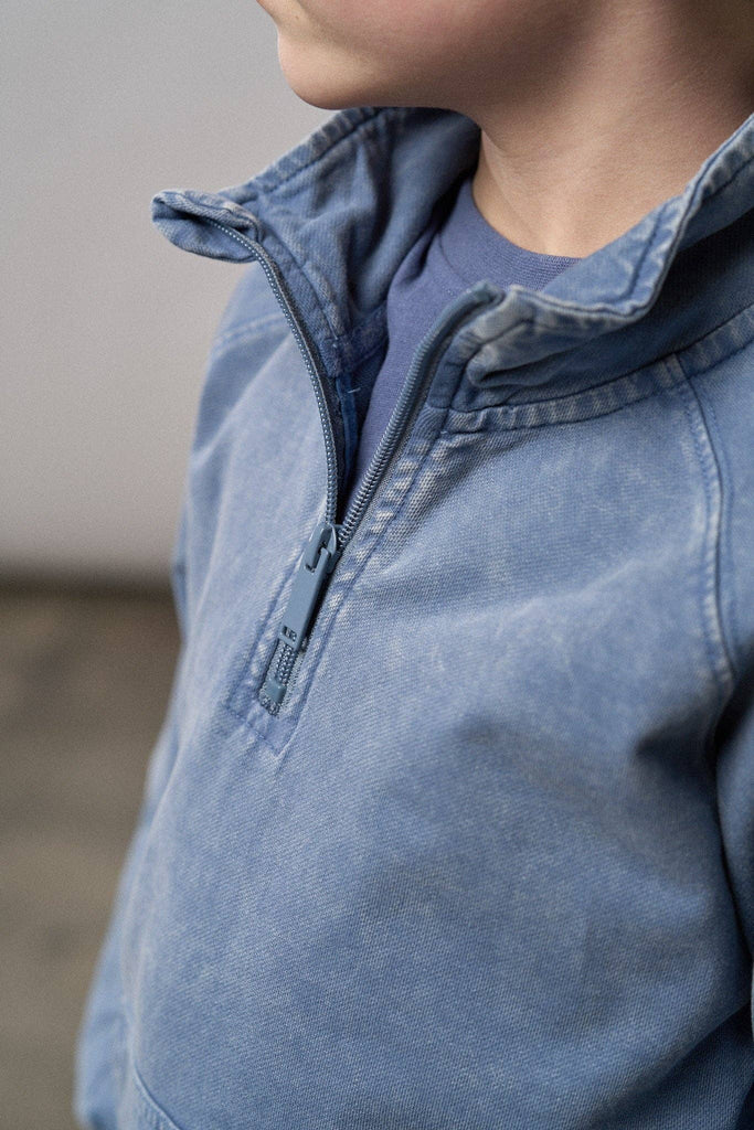Quarter Zip Pullover | Navy Wash