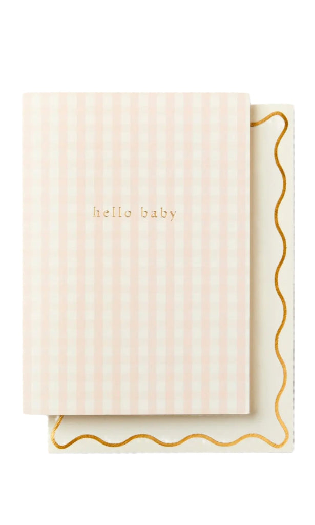 Gingham Hello Baby Card