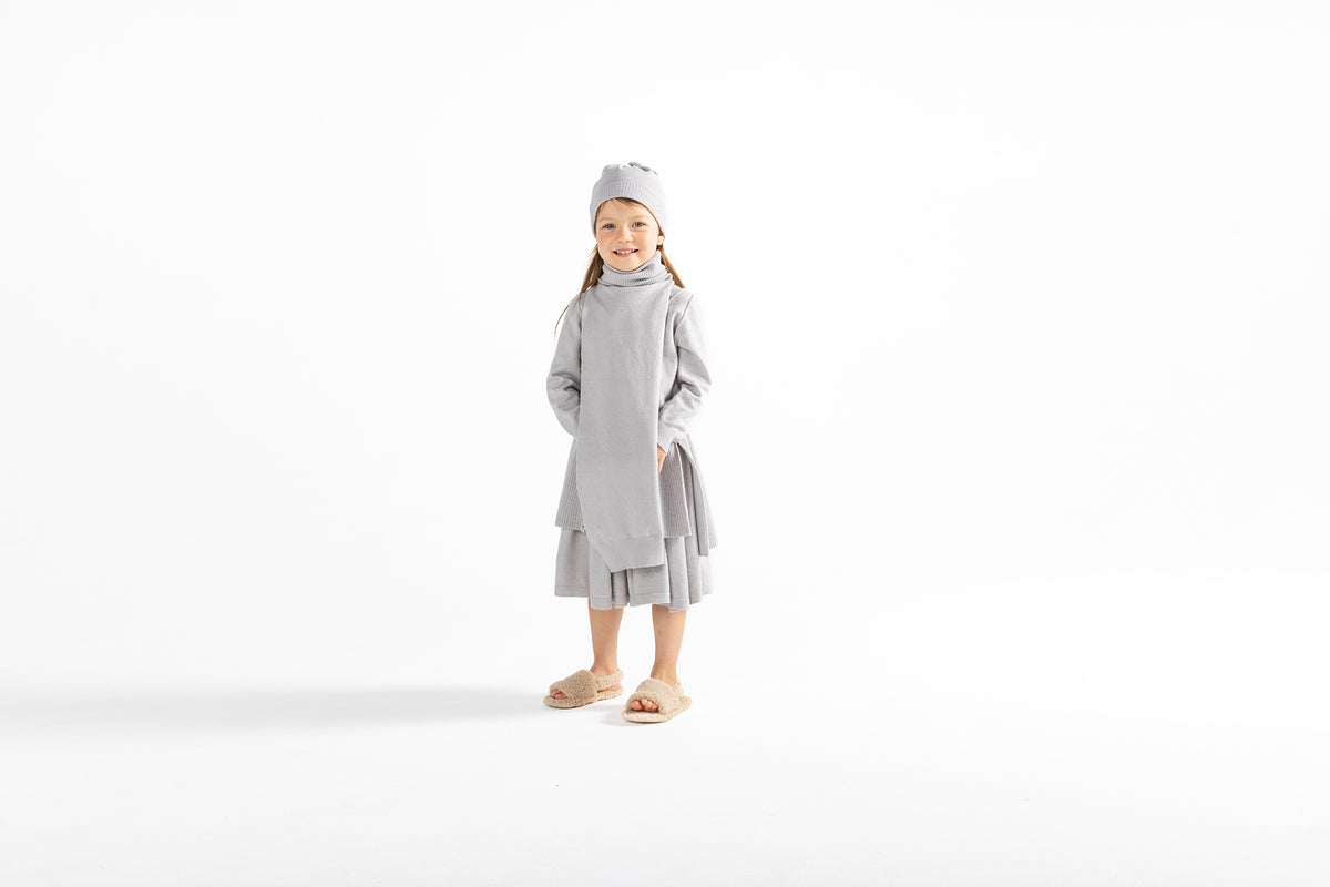Kids Leggings in Light Grey Soft Knit l OM683 – OMAMImini