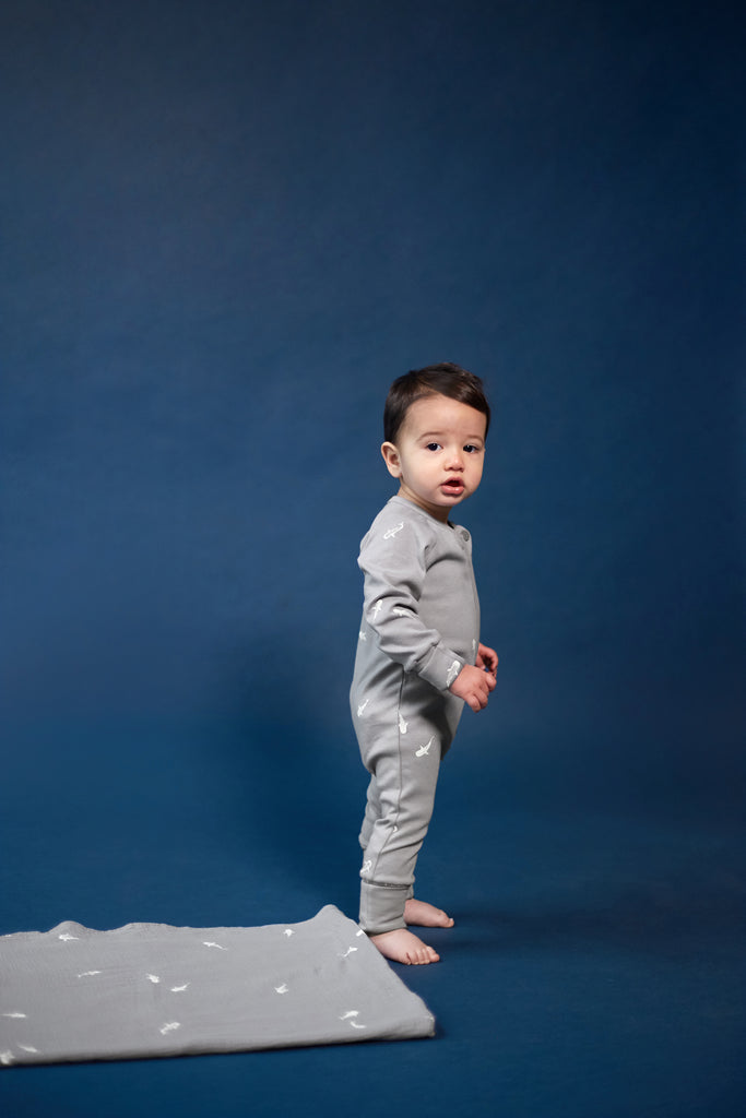 Baby Jersey Playsuit | Grey OM611