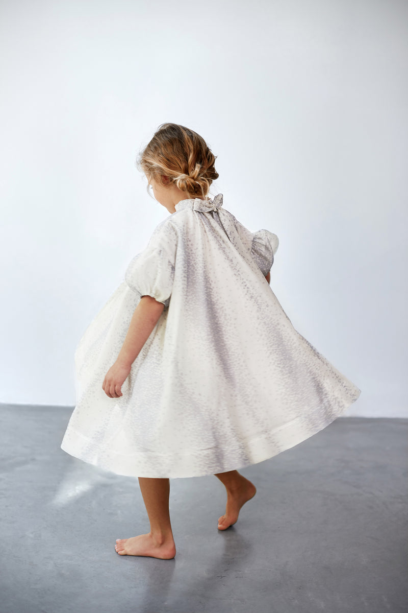 Tent Dress with Puff Sleeves | Cream OM578 – OMAMImini