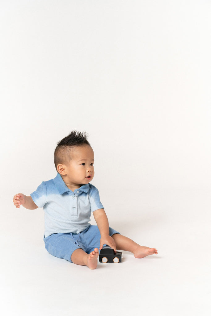 Baby Polo Shirt in Terry | Blue Ombre