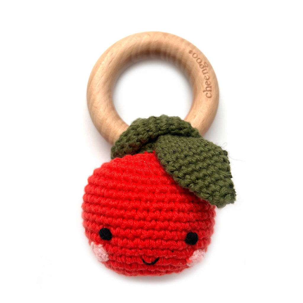 Crocheted Apple Teething Rattle