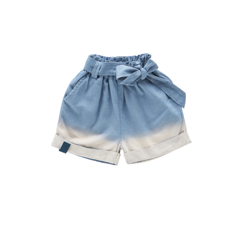 Girls Denim Shorts with Belt | Light Blue