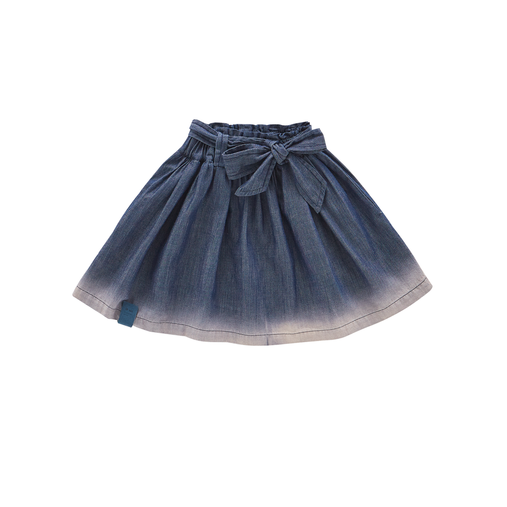 Denim Skirt with Belt | Indigo