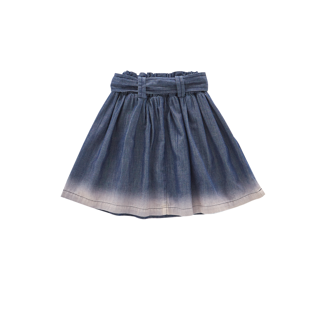 Denim Skirt with Belt | Indigo