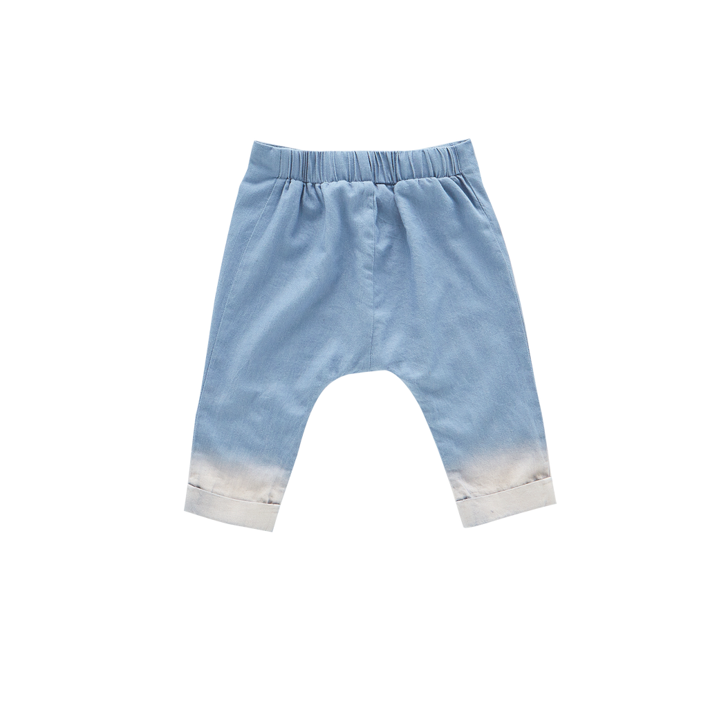 Denim Baby Joggers with Front Pleat | Light Blue