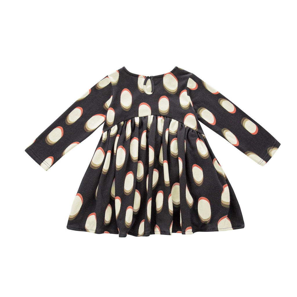 Girls Drop Waist Long Sleeve Terry Dress | Black