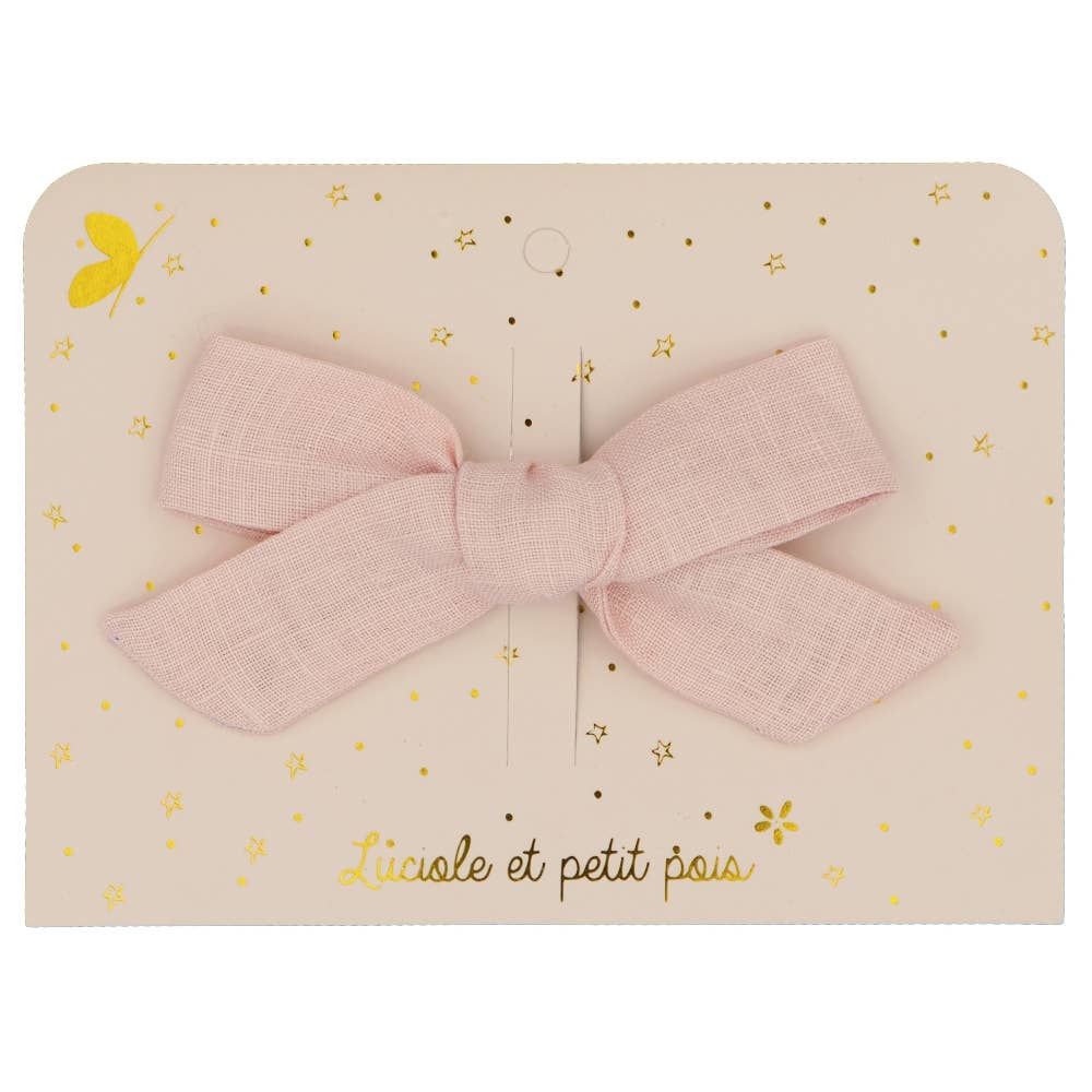 Pink Princess Bow Clip | Linen Pink