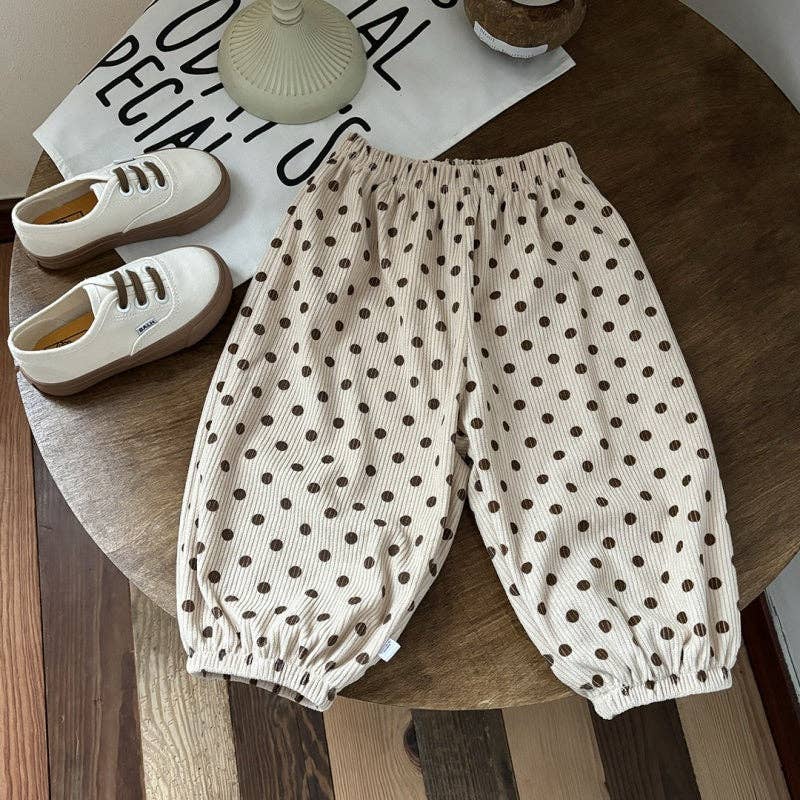Toddler and Kids Printed Casual Pants | Apricot Polka Dot