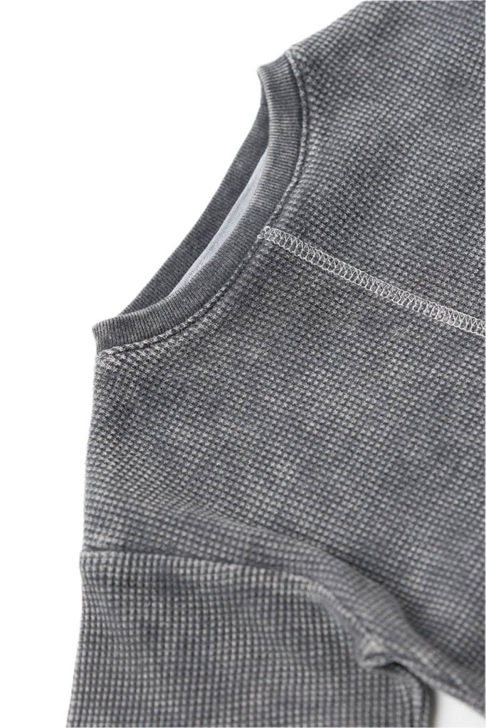 Baby & Kids Acid Wash Waffle Tee | Black