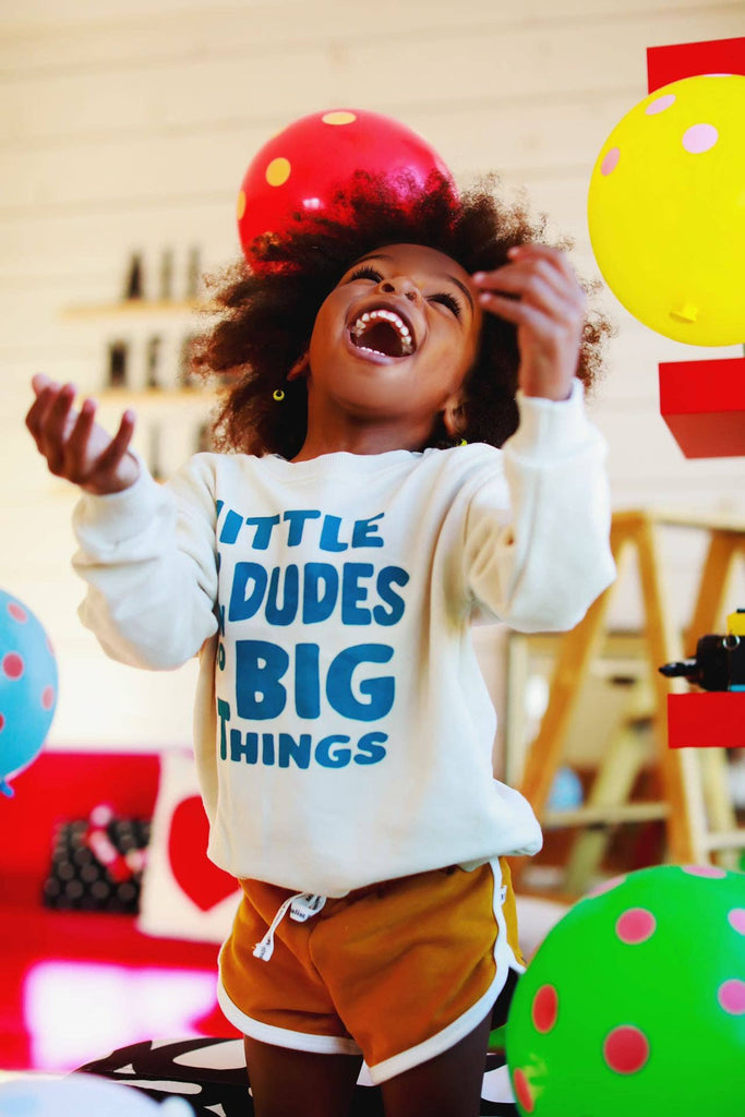 Boy Little Dudes Can Do Big Things Pullover | Natural