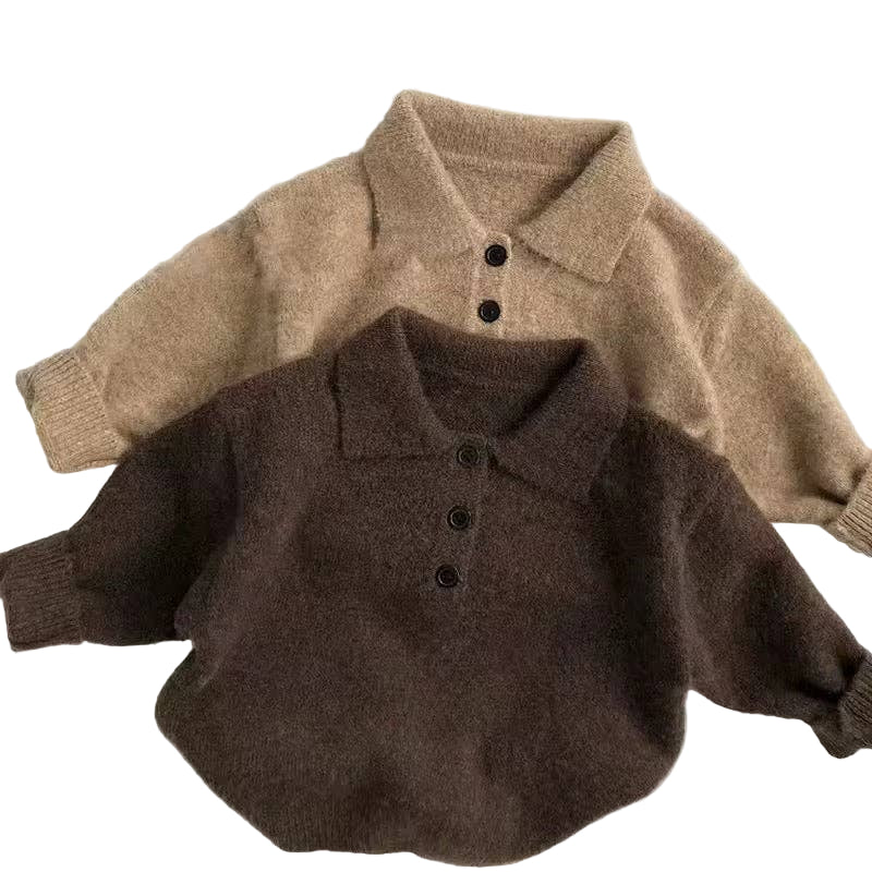 Toddler Organic Cotton Sweater | Hazel Brown