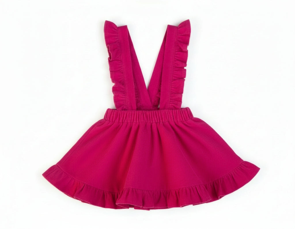 Baby and Girls Corduroy Pinafore Skirt | Hot Pink