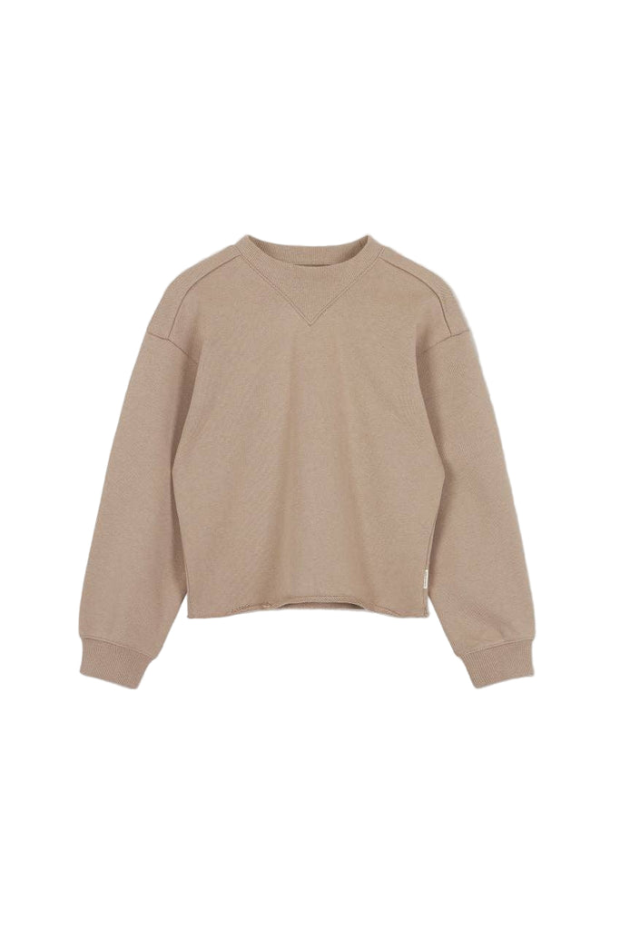 Kids Organic Cotton Cropped Sweatshirt | Savannah Tan