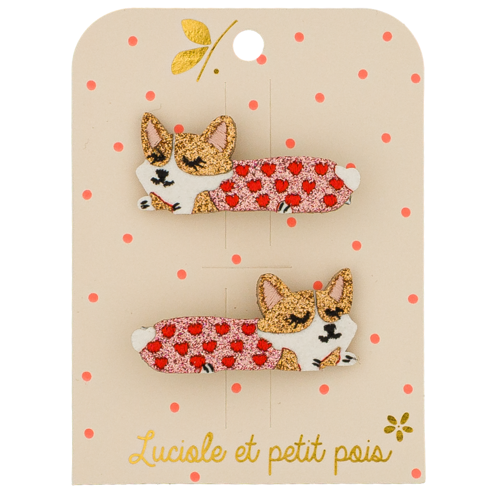 Rosie the Corgi Hair Clips