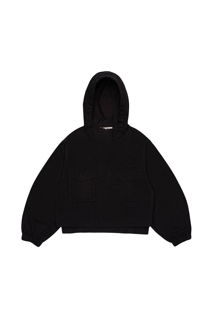 Kids Cropped Cargo Jacket | Black