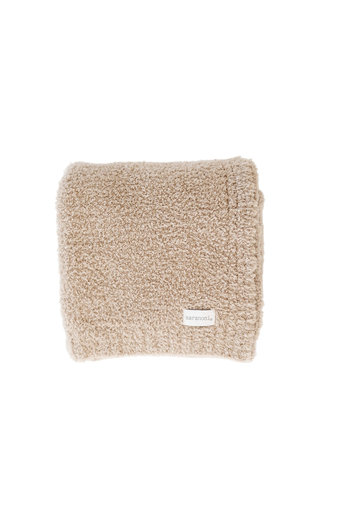 Ultra Soft Knit Baby Receiving Blanket | Taupe