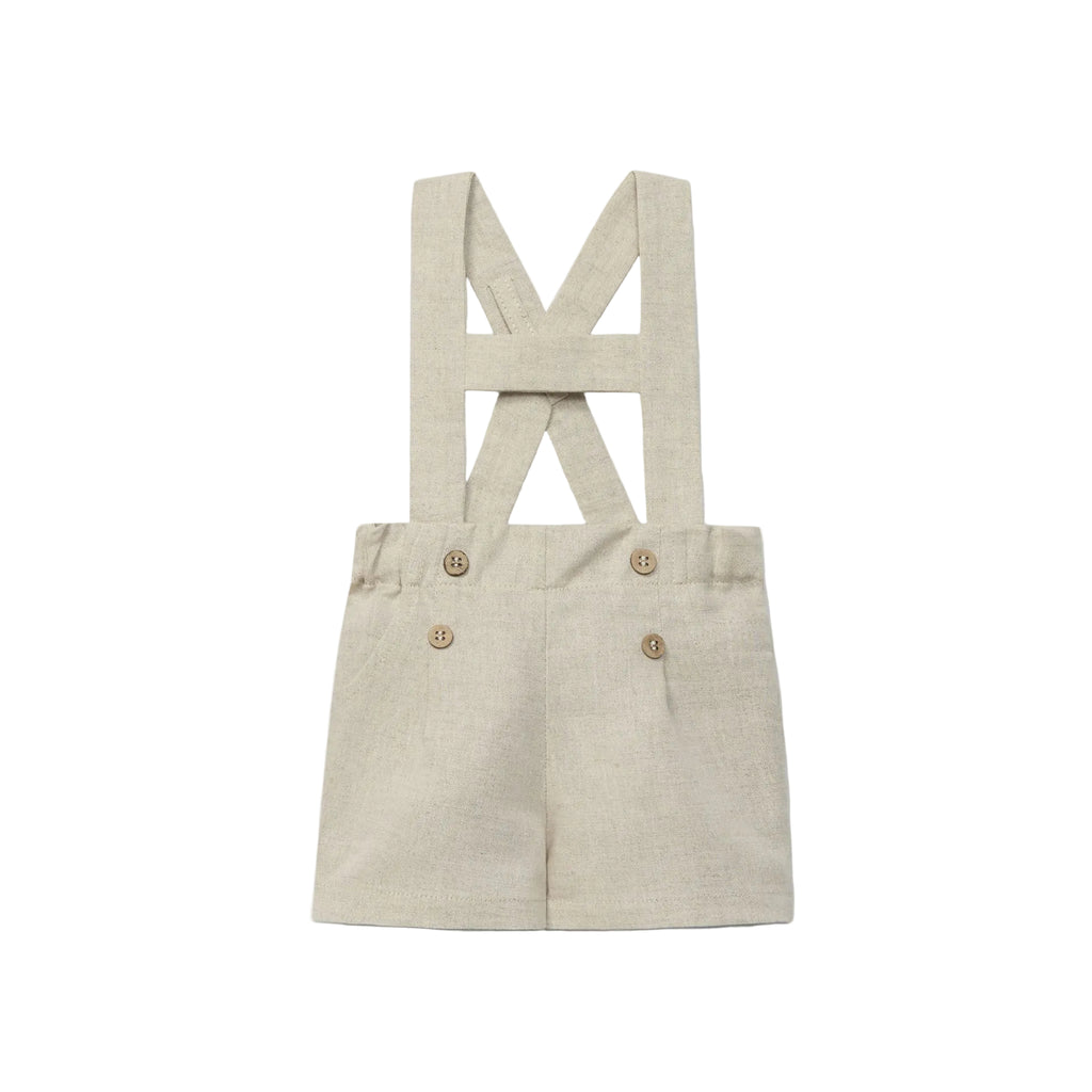 Baby Cross-Back Suspender Shorts | Beige