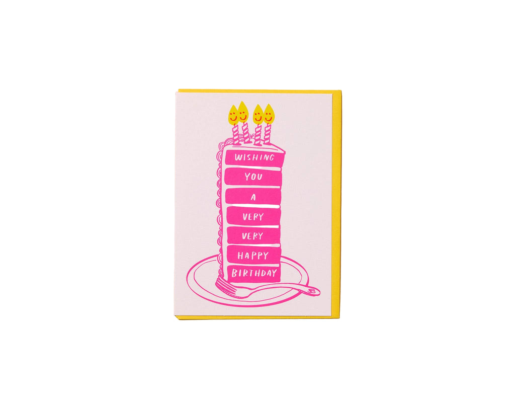 Wishing You A Very Happy Cake Letterpress Birthday Card