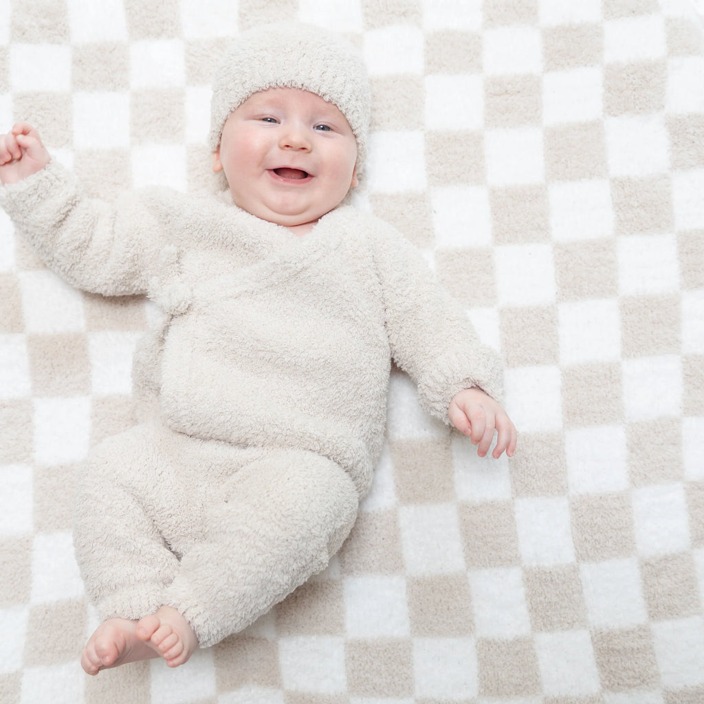 Baby Chenille Kimono 3 Piece Set | Beige