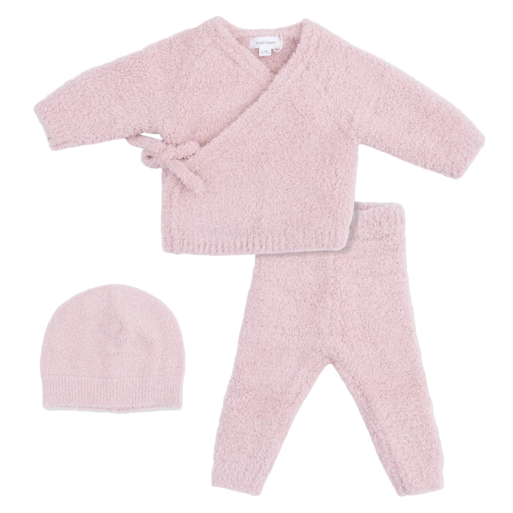 Baby Chenille Kimono 3 Piece Set | Pink