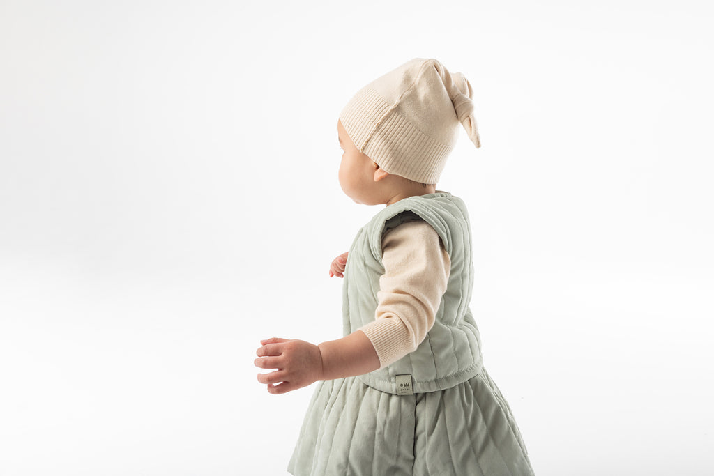 Baby Poplin Quilted Pinafore Dress - Mint l OM723