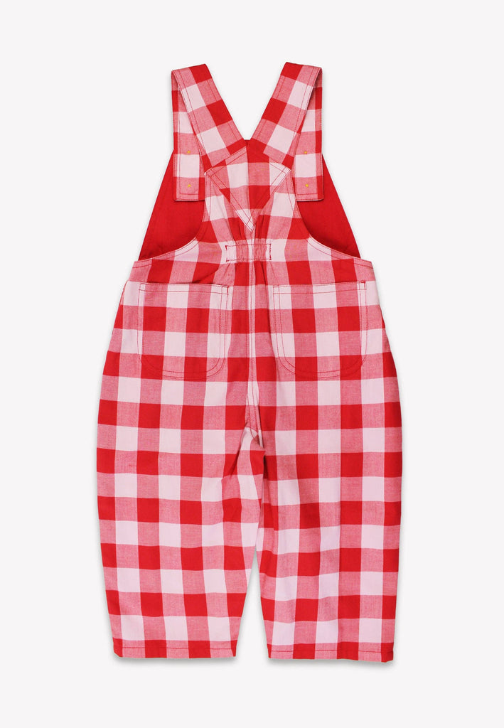 Baby and Toddler Organic Woven Dungarees |  Red Gingham