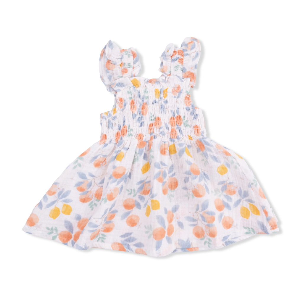 Baby Girl Doll Tunic and Bloomer Set | Citrus Floral