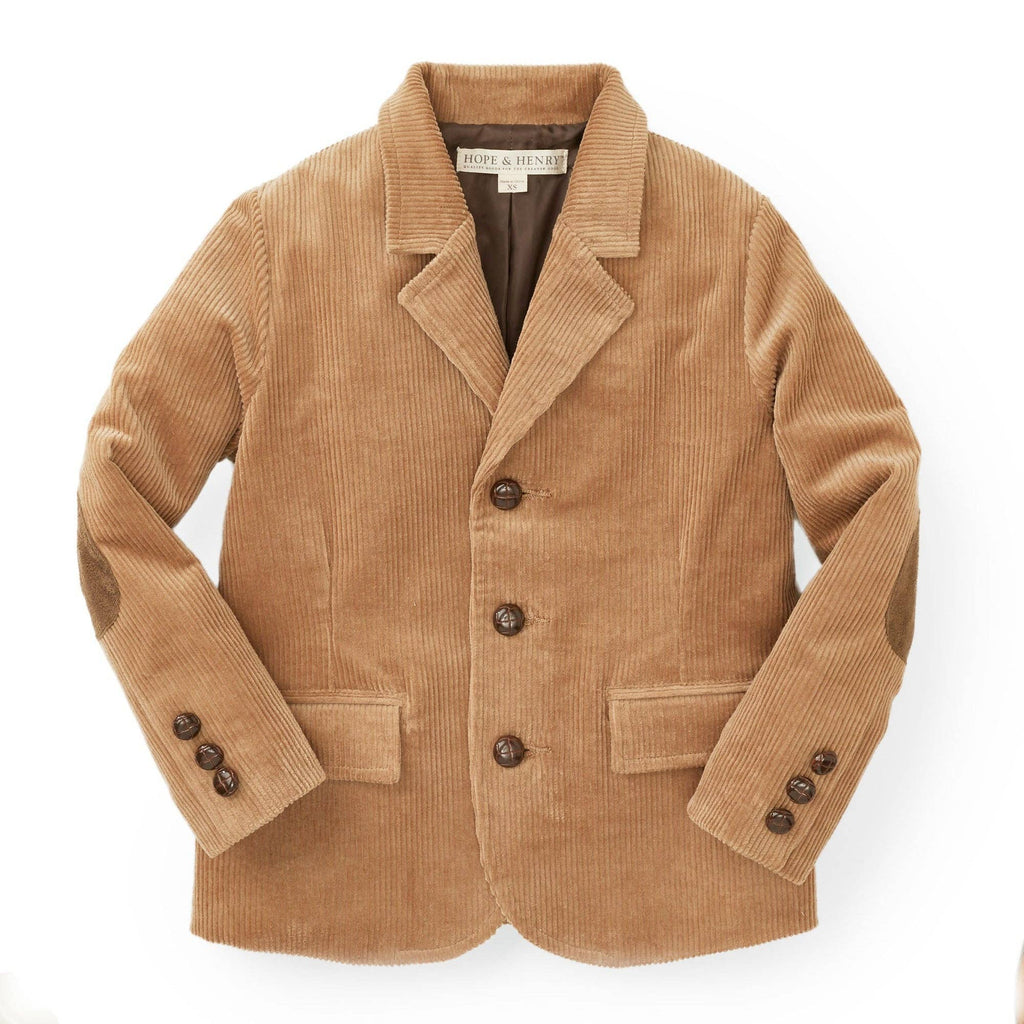 Kid and Baby Corduroy Blazer with Elbow Patches | Camel