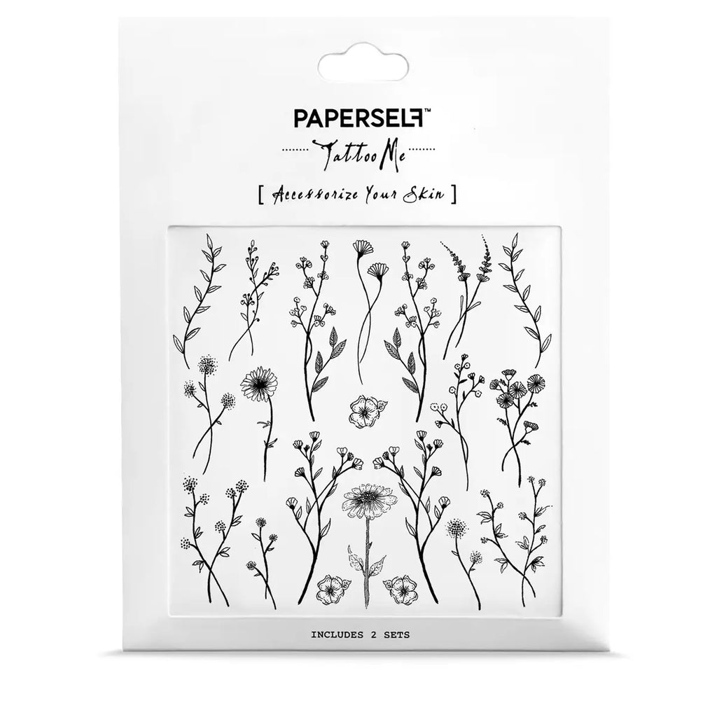 Cerlaza 75 Styles Tiny Black Flower Branch Temporary Tattoos For Women  Girls 16 Sheets Realistic Wild Flower Floral Bouquet Small Fake Tattoo Wild  Plant Tattoo Stickers for Adults Women Face Hands Legs