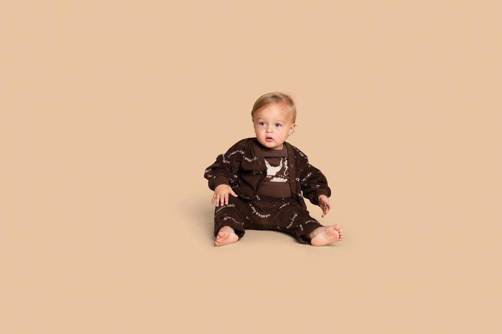 Baby Boxy t-shirt Yee Haw print - Brown | OM750A