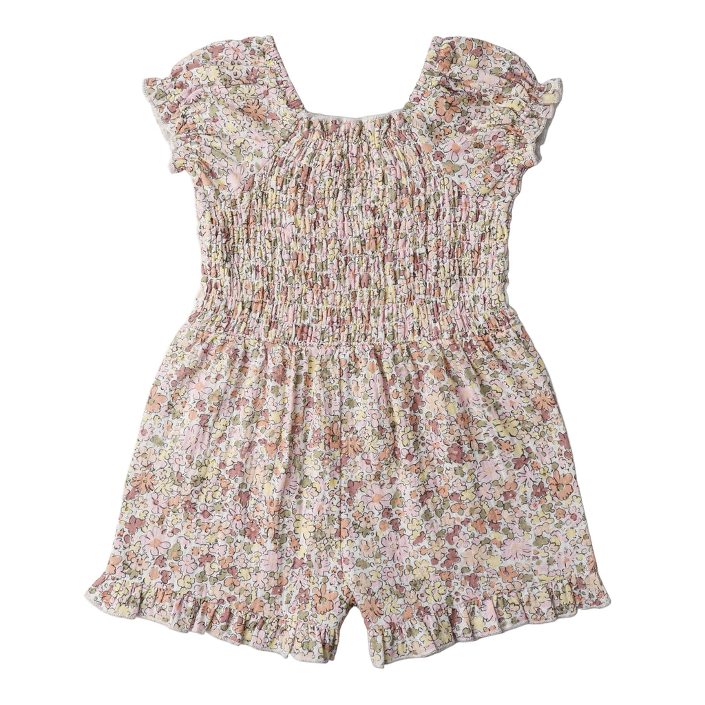 Girls Smocked Jumpsuit | Floral Print