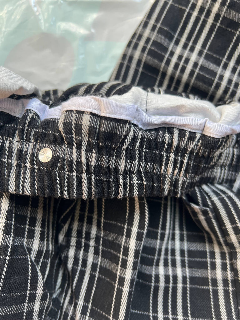 Toddler & Kid Balloon Checkered Pants | Black & Grey