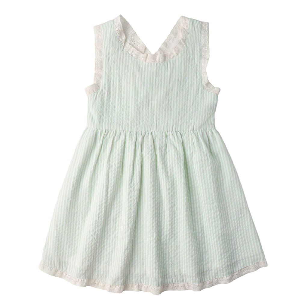 Baby & Girls Cross Back Dress | Mint