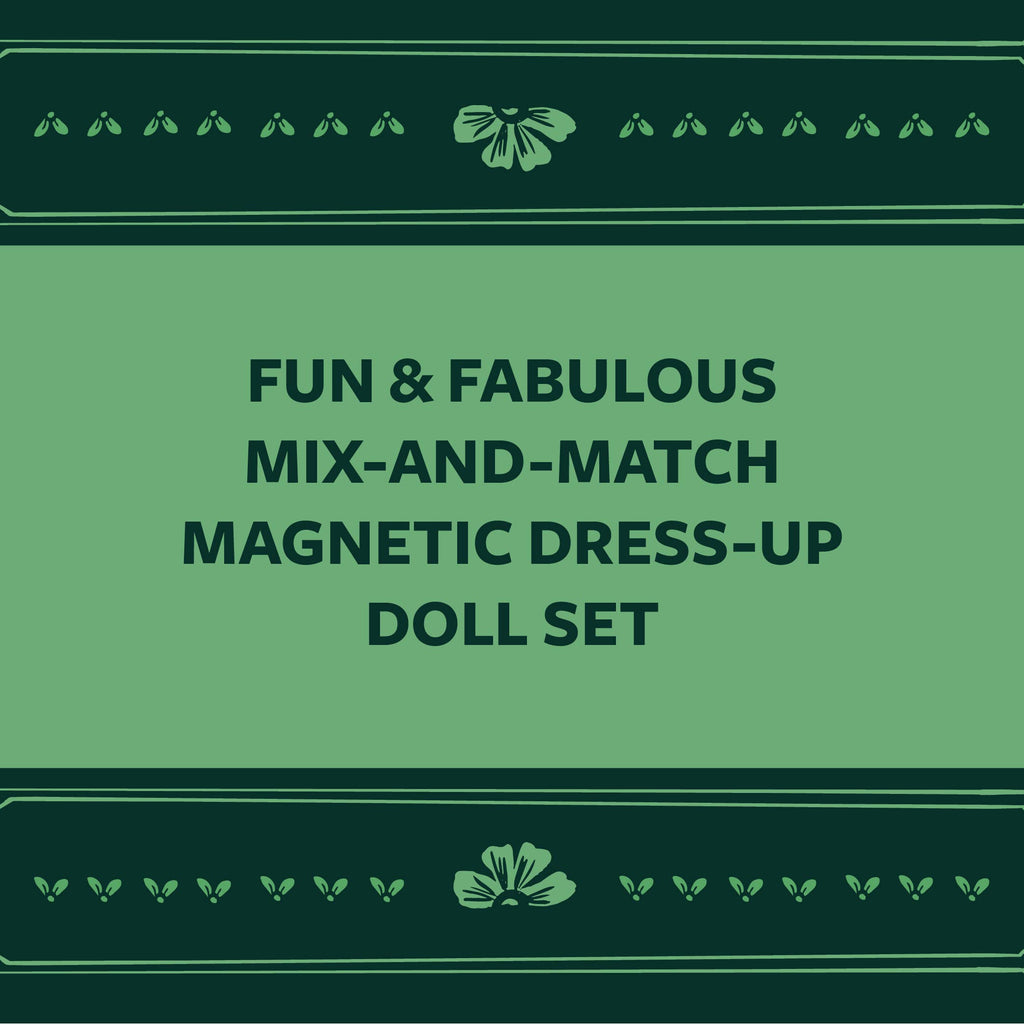 Magnetic dress-up dolls in a portable box, colorful outfits
