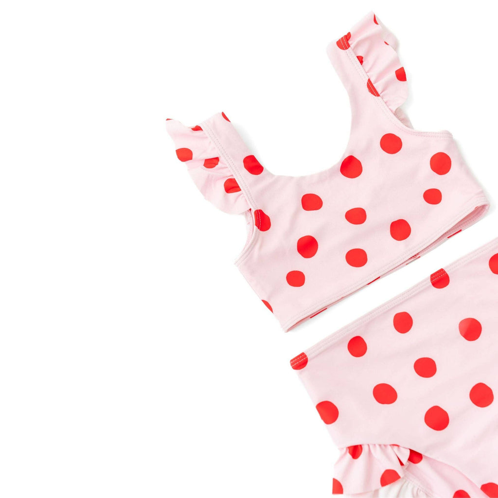 Girls Two-Piece Swim Set | Blush Dot