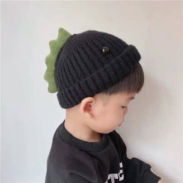 Toddlers Dino Wool Beanie | Black
