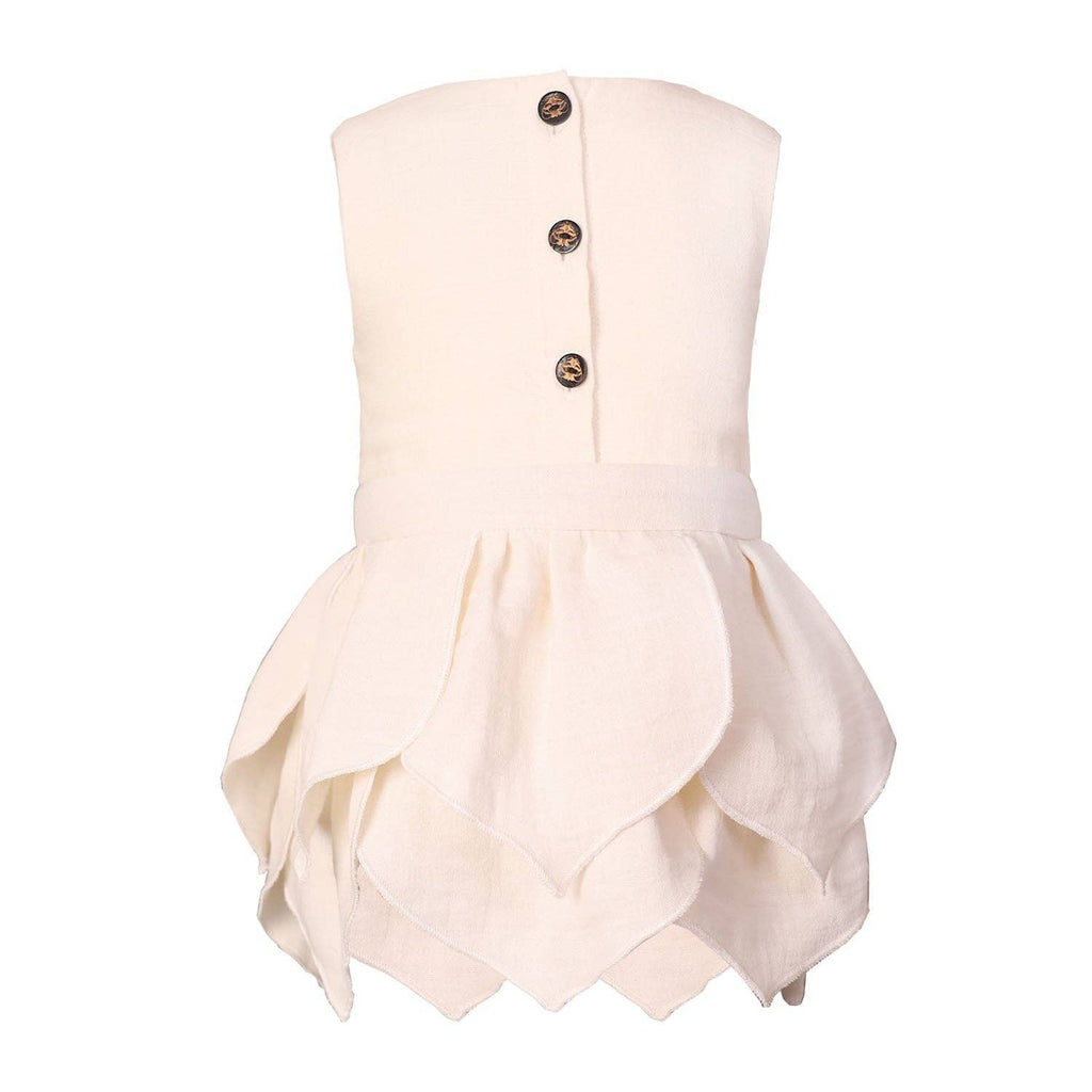 Baby and Toddler Dress with Flower Petals Skirt | Cream