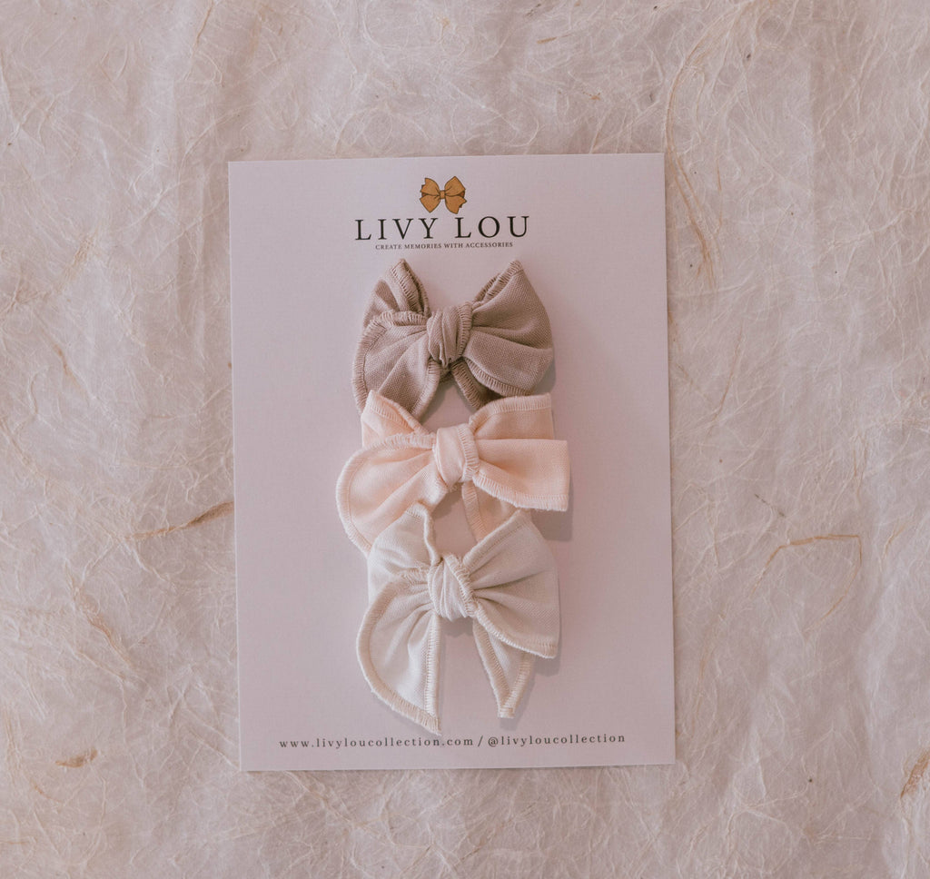 Girls Mini Clips | Neutral Solids